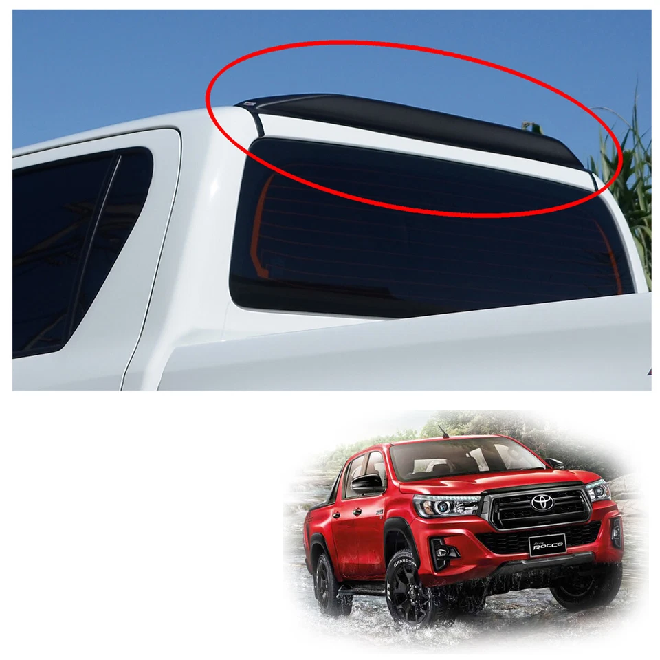 Racing Rear Gap Spoiler Trim Matte Black For Toyota Hilux Revo Rocco 2017 2018 - image 4 of 4