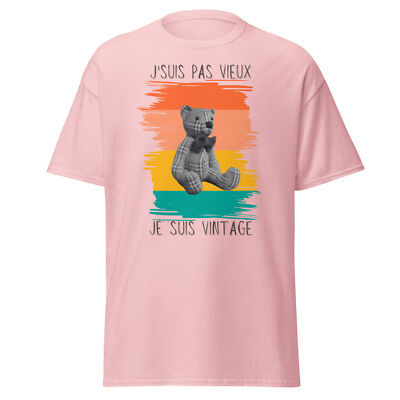 T-shirt j'suis pas vieux je suis vintage, passionné oursons vintage en peluche
