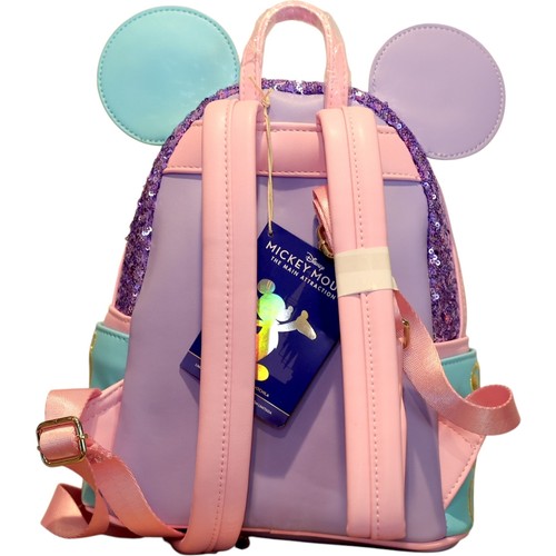 Disney Parks It's A Small World Purple Sequin Loungefly Mini Backpack w/ Matchin - Picture 5 of 14
