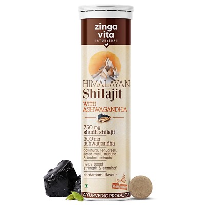 Zingavita Himalayan Shilajit for Men Original Shilajit/Shilajeet (750 mg) 15 N
