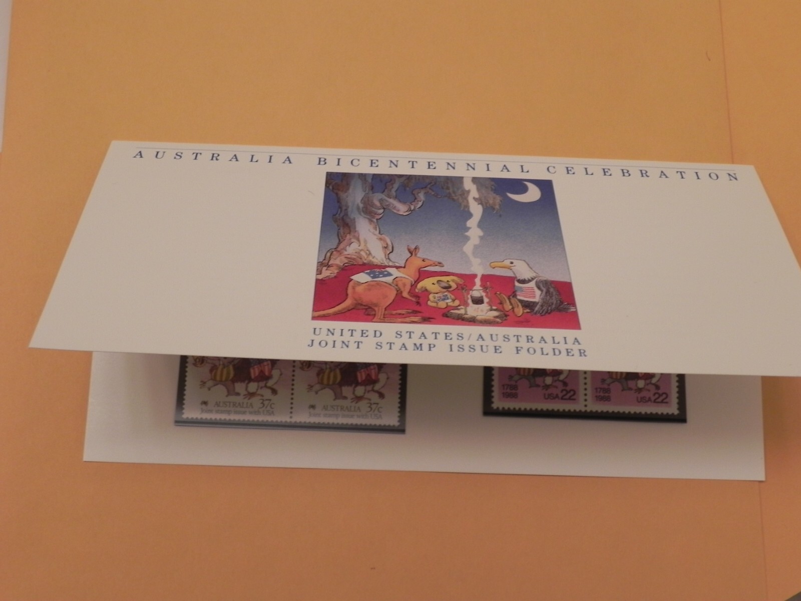 US 1988 US Australia Joint Issue Folder with 8 Mint Stamps Scott 2370 ...