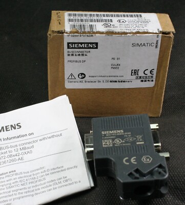 One (1) Siemens 6ES7972-0BB42-0XA0 Simatic Bus Connector Profibus Plug FS:01 NEW