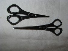 Pair of Black Handle Unbranded 5"  6" Stainless Steel Scissors Very Sharp