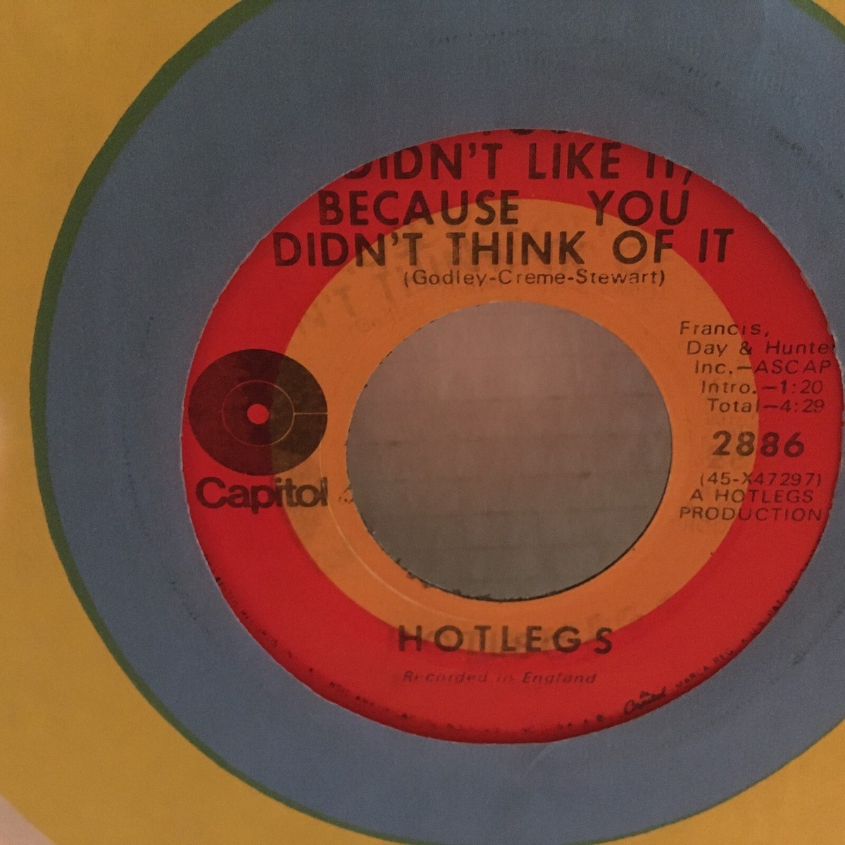 HOTLEGS 45 SINGLE ,NEANDERTHAL MAN / YOU DON,T LIKE IT BECAUSE YOU