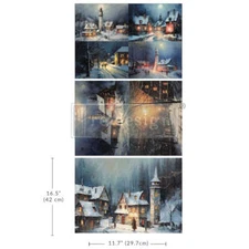 Snowy Twilight Winter | A3 Fiber Decoupage Pack | Redesign with Prima