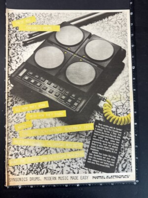 MATTELL SYNSONIC DRUMS 15x11'' Poster Size Advert L375