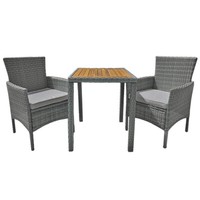Balkonset 3-Teilig TerrassenmöBel Tisch Mit StüHlen In Hellgrau