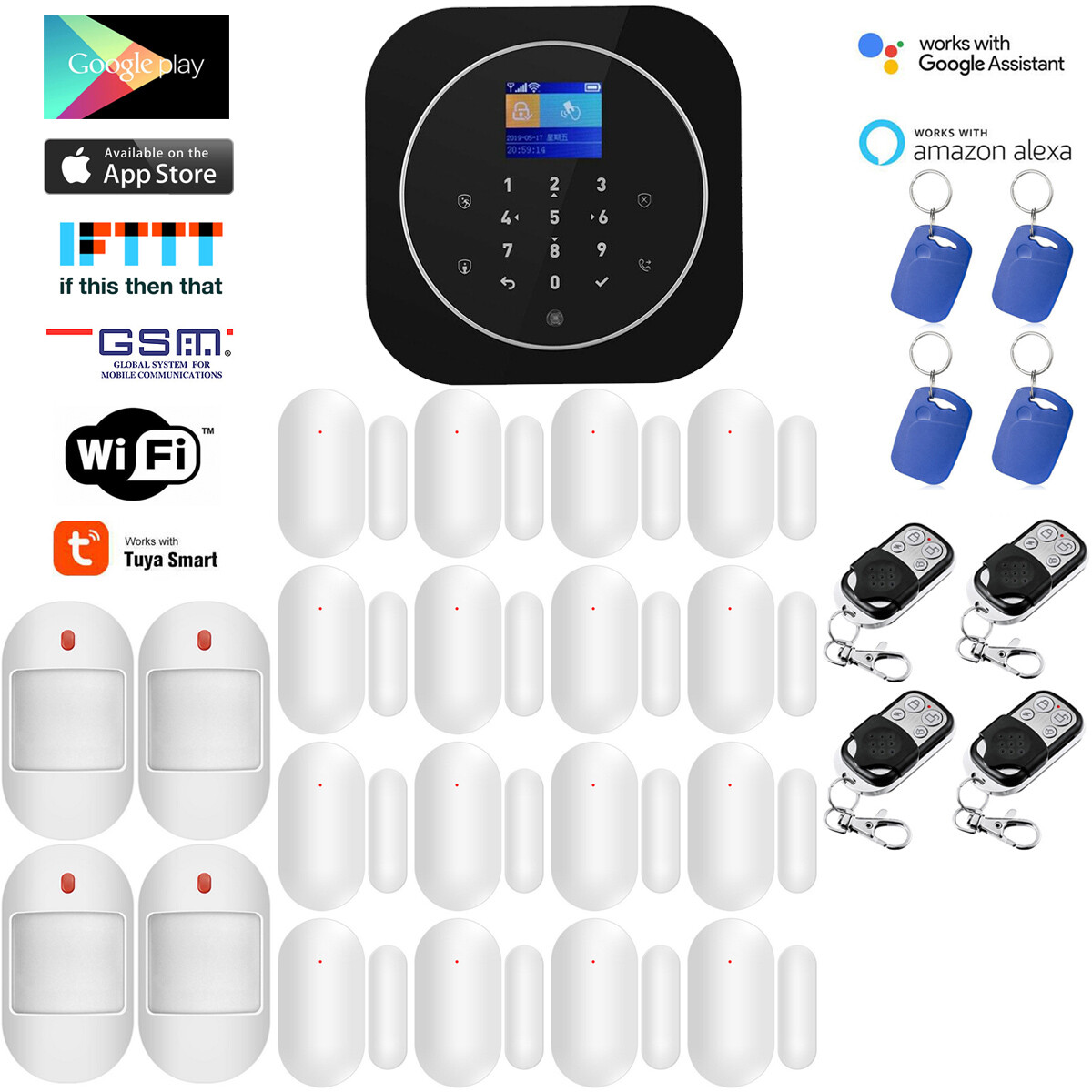 Y80 Tuya WiFi IP APP GSM Wireless Home Security Alarm Burglar System Auto Dialer