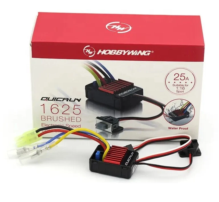 Hobbywing QUICRUN 1625 25A 2~3S Brushed ESC 1/18 1/16 RC Car BEC 6v/1a - Image 2 of 4