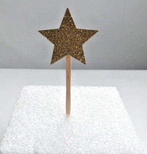 Twinkle Twinkle Little Star Cupcake Toppers, Cake Decor , Glitter SET OF 12 - Picture 3 of 6