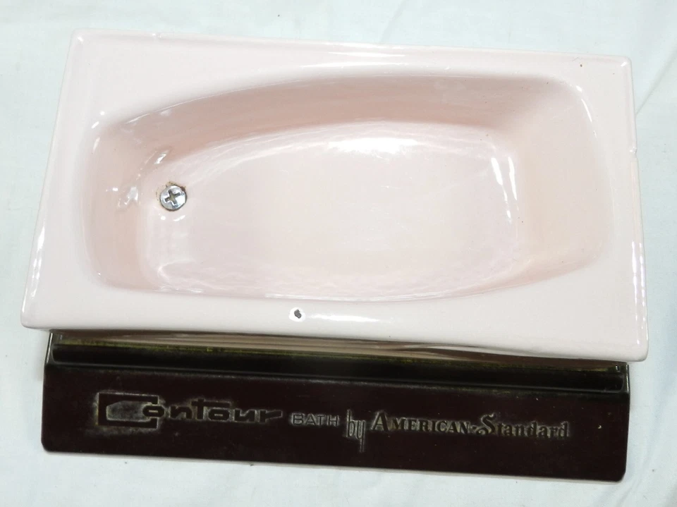 Muestra de vendedor vintage para bañera contorno rosa estándar americano - hierro fundido Foto 3 de 4