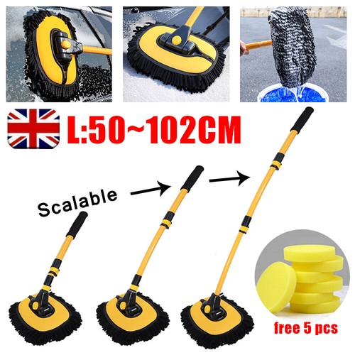Adjustable Telescopic Car Wash Brush Kit Mop Long Handle Vehicle