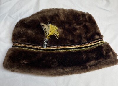 Vintage 1980s Brown Faux Fur Hat KG JD | eBay display picture 1