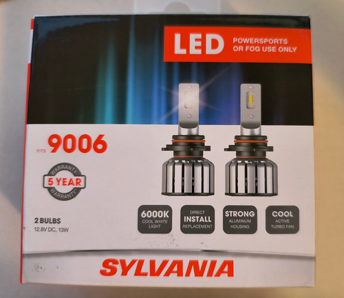 New SYLVANIA 9006 LED Powersports/Fog Light Bulb Set (2 Bulbs) 12.8V DC, 13W