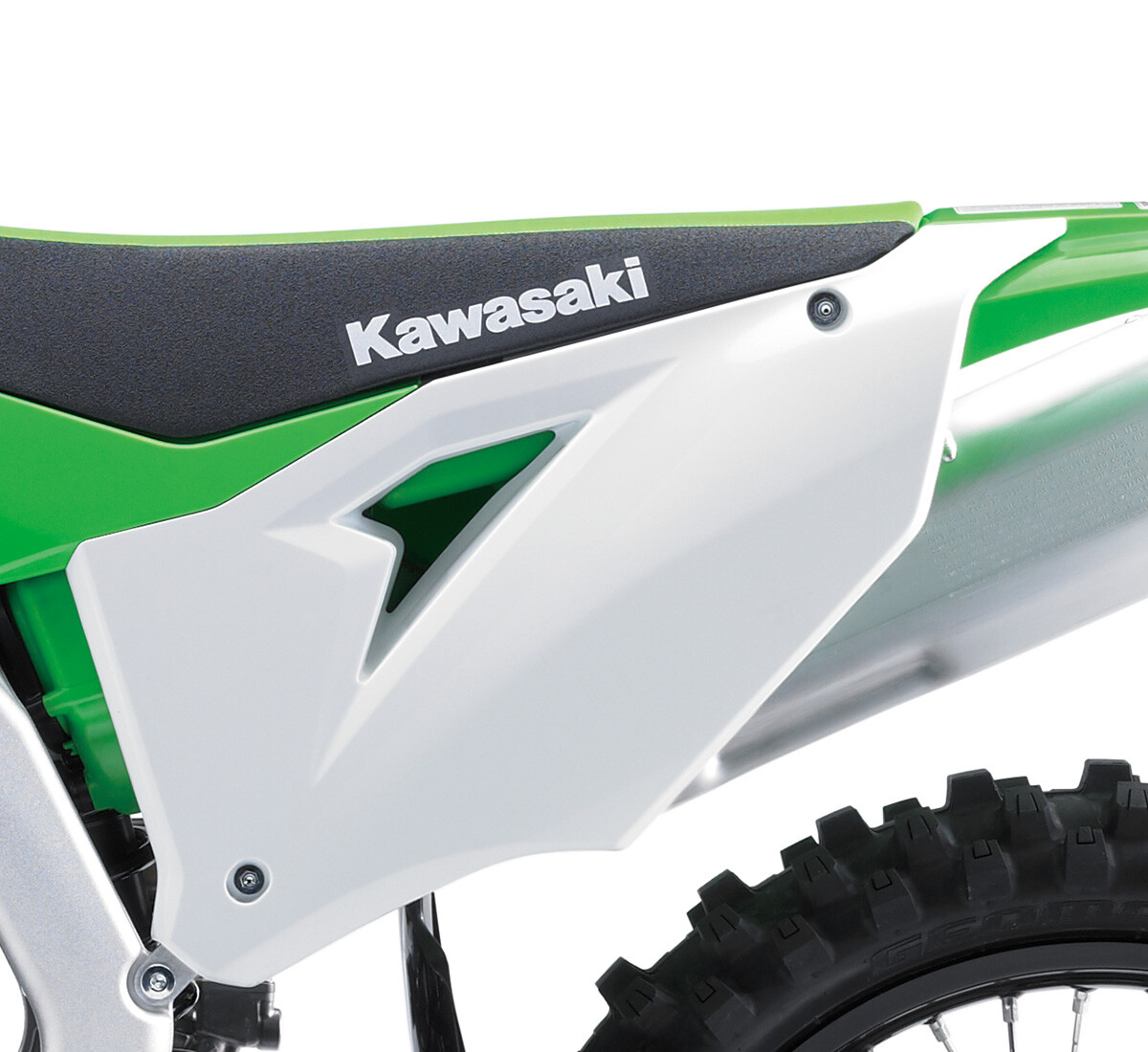 UFO Green Side Panels / Number Plates – Fits Vintage Kawasaki KX60 (1984-2003) – 1 Radiator Shroud