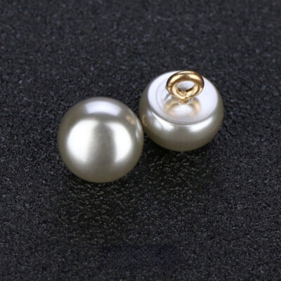 10X DIY 10mm Half Ball Dome Pearl Buttons with Metal Shank Sewing Clothes Craft