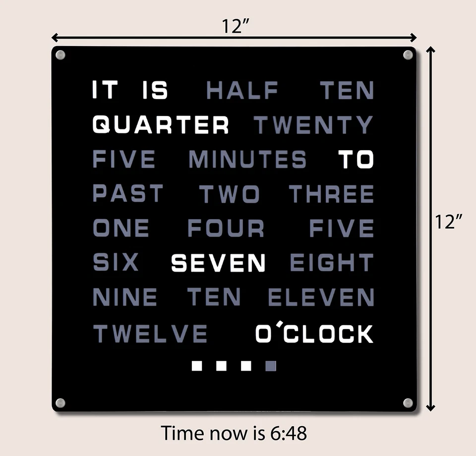 Tech Tools LED Word Clock - Displays Time as Text - Powered by AC Adapter (12... - Image 2 of 4