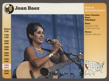 Joan Baez  Arts Entertainment Story of America History Card