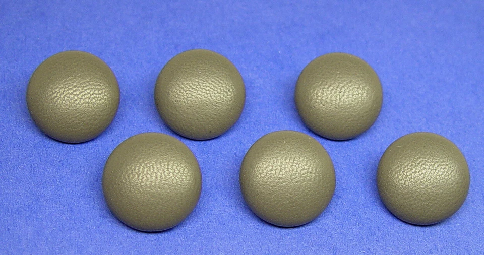 6 MADE IN USA 3/4" Grey color genuine leather covered jacket buttons,metal loop - Image 3 of 4
