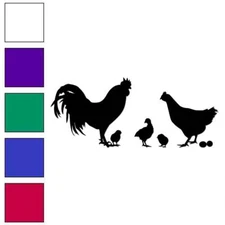 Chicken Rooster Chicks, Vinyl Decal Sticker, Multiple Colors & Sizes #6337