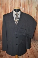 Banana Republic Men Gray Wool 3 Front Button Suit Sz 44L Wst 36x32
