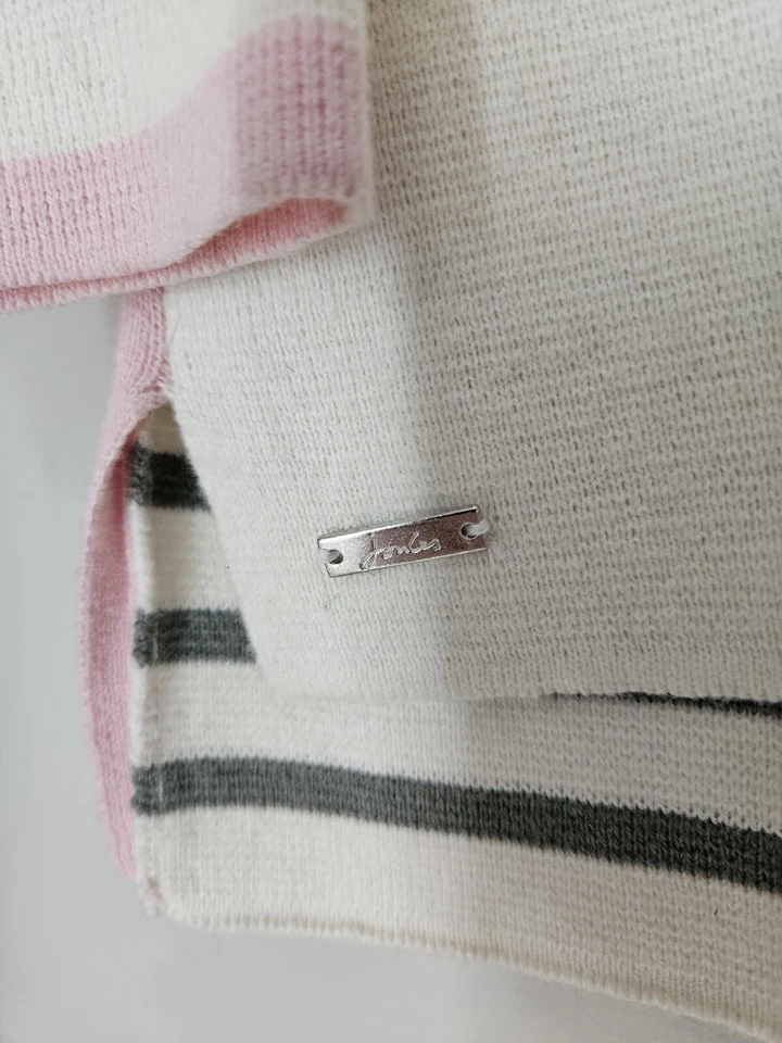 Свитер Joules Uma белый зеленый розовый свитер хлопок шерстяная смесь размер 6 средний - Изображение 3 из 4