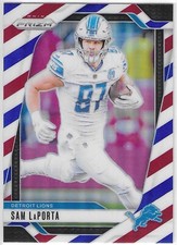 2024 Panini Prizm #96 Sam LaPorta Red White and Blue Prizm Detroit Lions