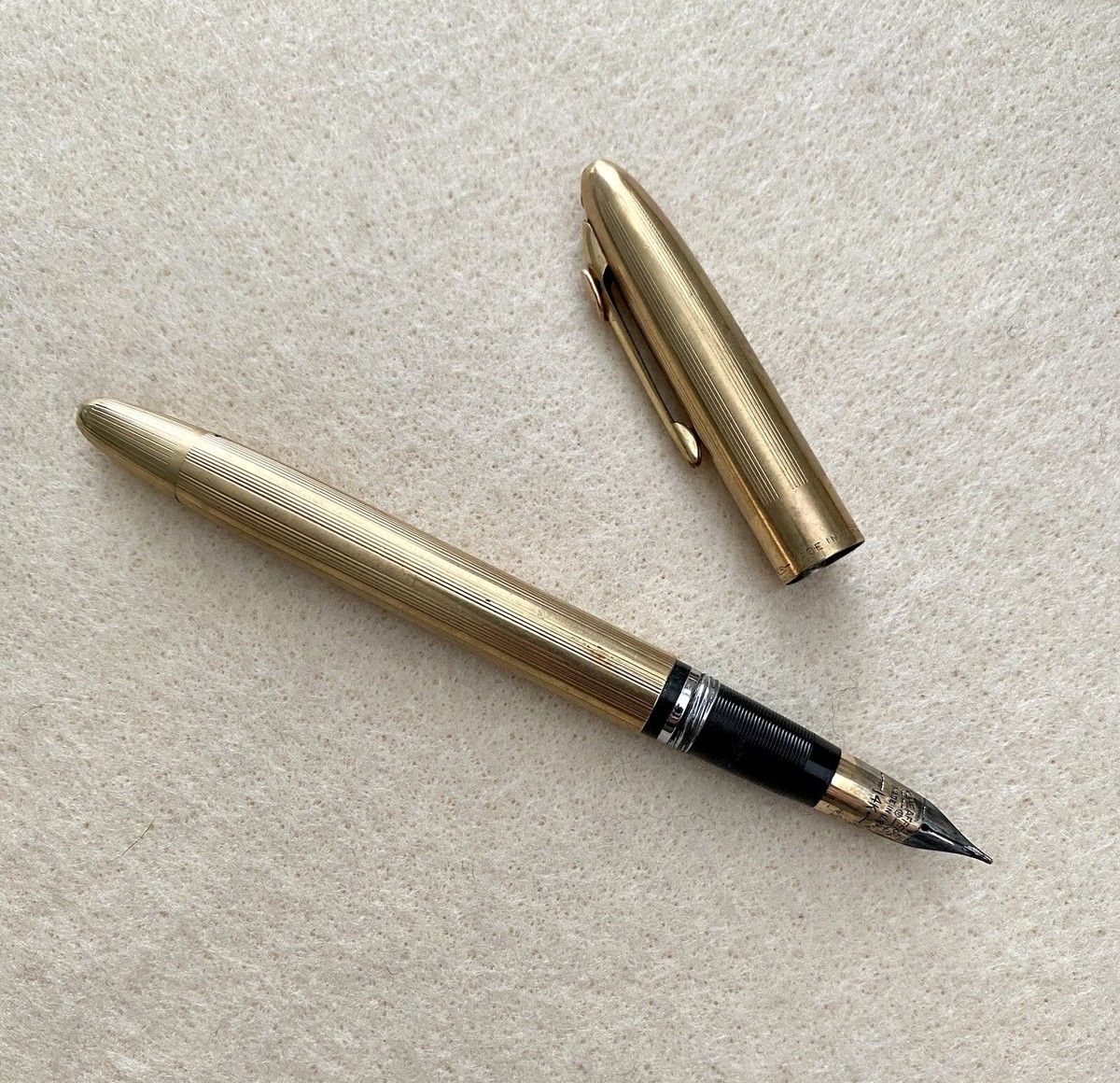 万年筆 ペン先 WARRANTED 14K GOLD PLATED PEN Vintage SHEAFFER FOUNTAIN PEN - Gold Plated / 14K Nib / Cit