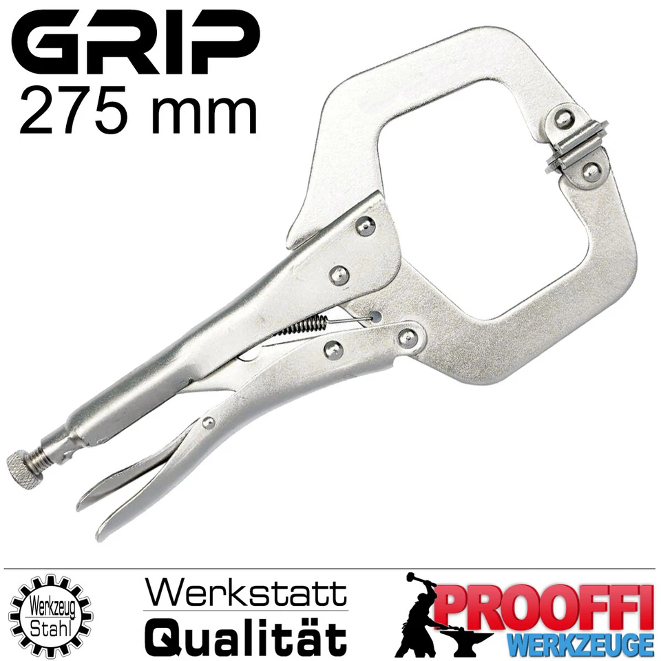 VOREL Punktschweiss Gripzange Feststell Festklemm Schweiß Zange Gelenk Backen 275mm TP