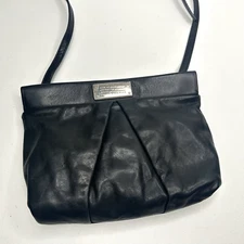 MARC JACOBS Marchive Percy Crossbody Leather Crossbody Shoulder Purse Bag BLACK