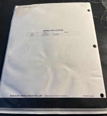 2015 Kawasaki KX 450F Assembly & Preparation Manual 99931-1552-01