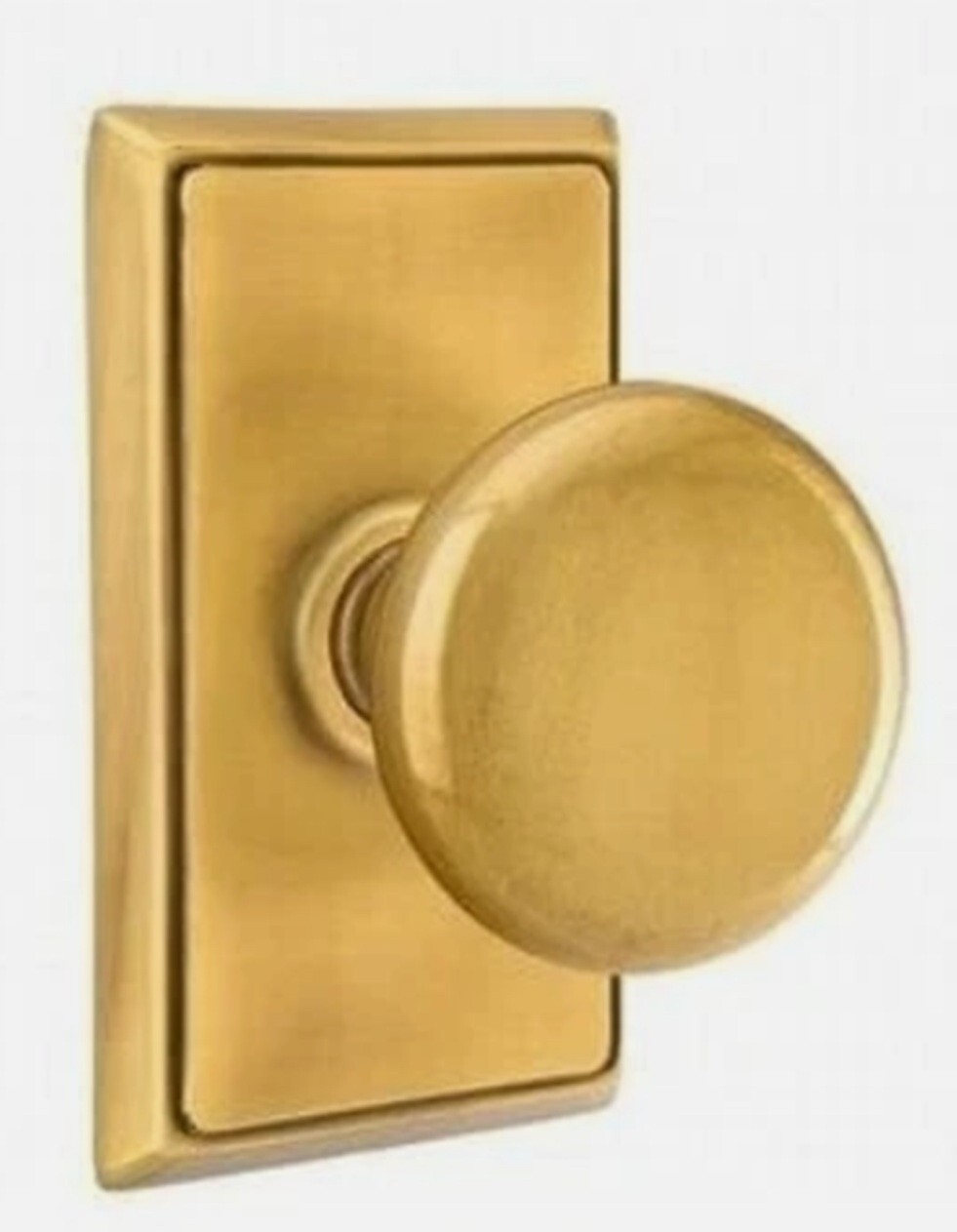 EMTEK 8221PUS7 Antique Brass Privacy Door Knob with Rectangular Rosette-image