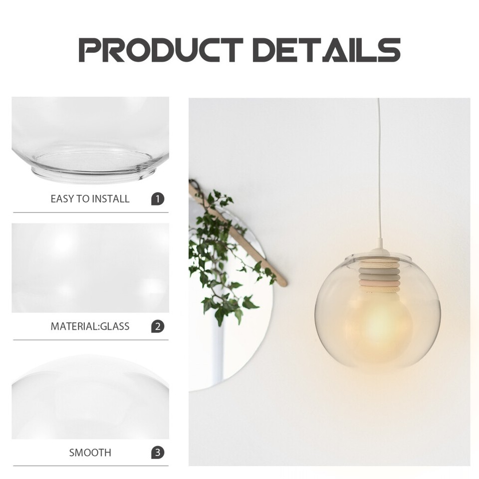 Pendant Lamp Shade Modern Shades Tall Glass Lampshade Cover Light