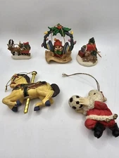 Lot Of Five Assorted Christmas Tree Ornaments