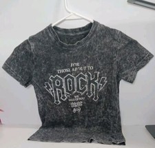 AC/DC For Those About To Rock Distressed Gray T Shirt Small