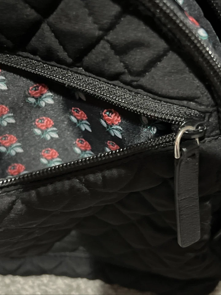 Vera Bradley Black Quilted Backpack Large - Image 4 of 4