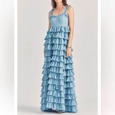 LoveShackFancy Idra Maxi Dress in Blue Bonnet, Cinderella Ball Gown