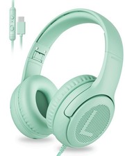 USB-Headphones with Mic - 85/94dB Volume Limiter, Foldable Wired Headphones f...