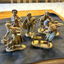 5 Vintage Fontanini Depose 1983 Figurines 231,143,233,103 And 205