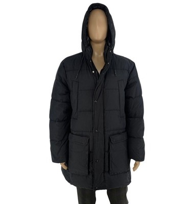 GANT Men Black The Alta Down Hooded Parka Jacket Coat Size L
