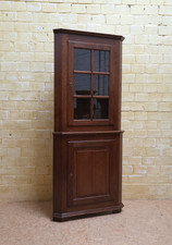 ANTIK! Eckschrank restauriert Eckvitrine Gründerzeit um1930 Eiche massiv Vitrine