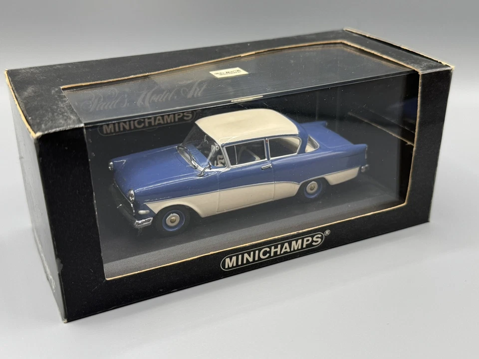 1:43  -Minichamps- Opel Rekord P1 saloon Blu/bianco 1958 prima serie con scatola - Immagine 2 di 4
