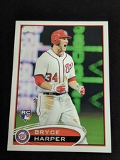 2012 Topps  Image Variation Bryce Harper #661 White Jersey, Excited Rookie Card. rookie card picture