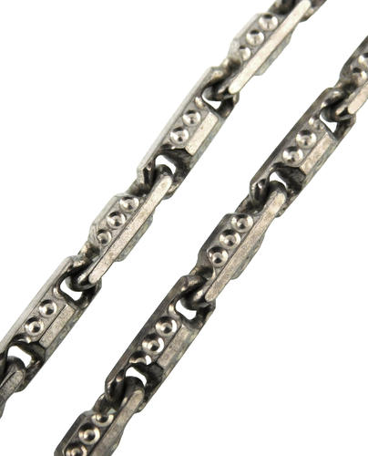 OTC Italy 925 Sterling Silver Steampunk Fancy Dotted Link Chain Necklace 28.5" - Picture 4 of 8