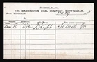 GB NOTTINGHAM Babbington Coal Company printed stationery card used 1905