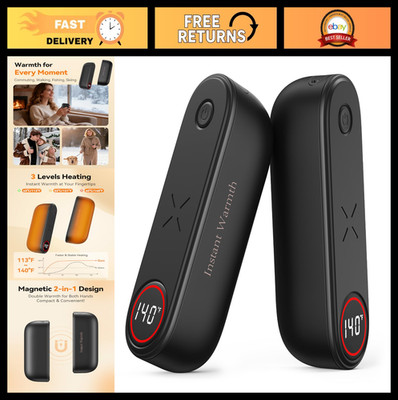 Rechargeable 2-in-1 Hand Warmers, 8000mAh USB-C, 3 Heat Levels, Quick Heating