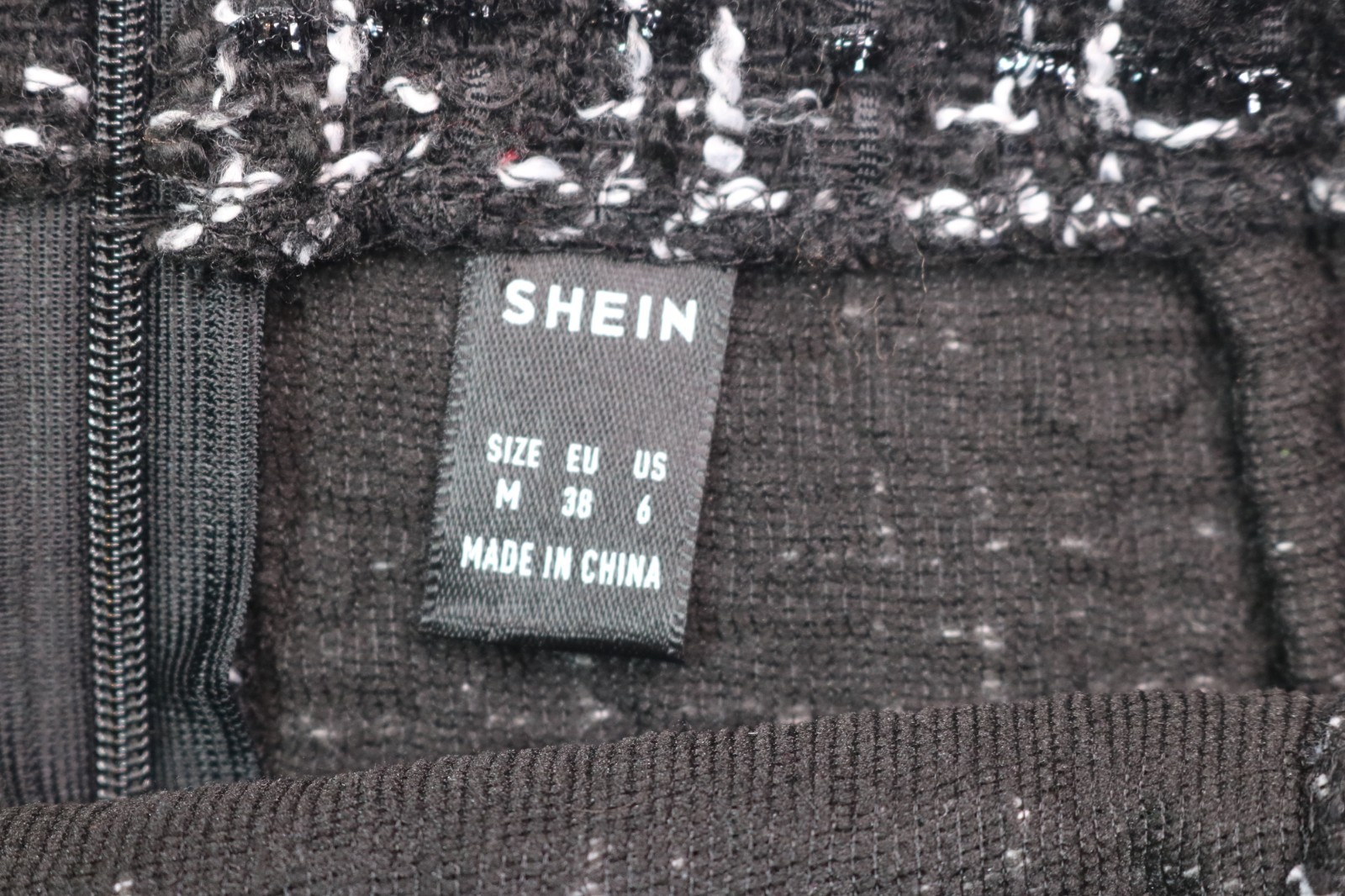 SHEIN Womens 100percent Polyester Mini SKIRT - Size M - Color Black & White image 3