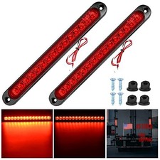 2PCS 10Inch 15 LED Red Trailer Light Bar for Park Stop Turn 2Pcs 10" Red 15LED