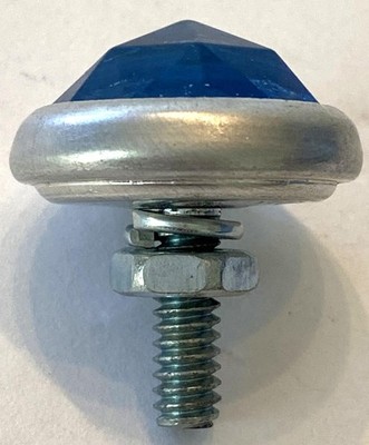 new REDFOX Prism Cut Faceted Jeweled GLASS 1'' REFLECTOR Light Blue #2