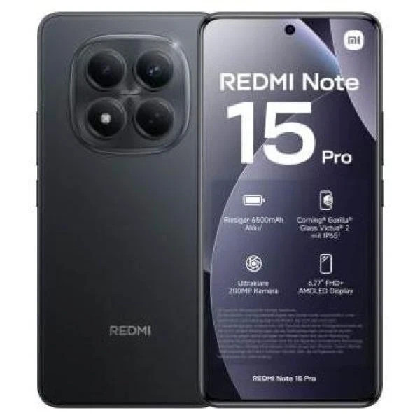 XIAOMI REDMI NOTE 15 PRO 4G 12GB RAM 512GB DUAL SIM 6.77' NERO GARANZIA ITALIA